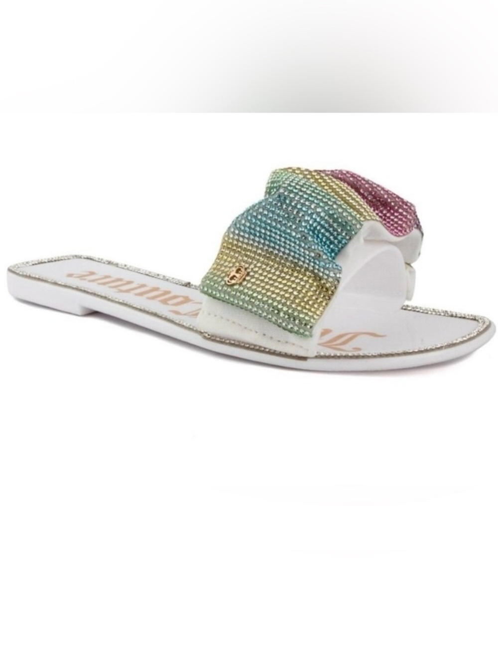 Juicy Couture Rainbow Jelly Hollyn Embellished Slip On Sandals 7